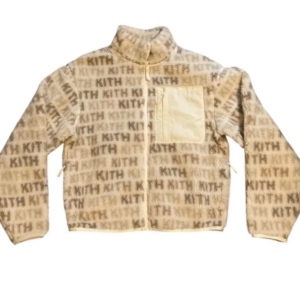 Kith Cream and Tan Logo Fleece Jacket - Picture 2 of 4